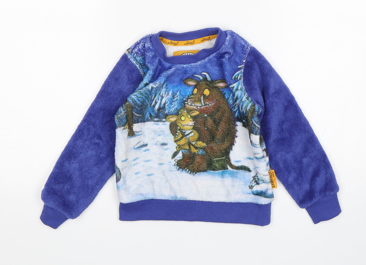 TU Boys Blue Round Neck  Polyester Pullover Jumper Size 2-3 Years   - the gruffalo