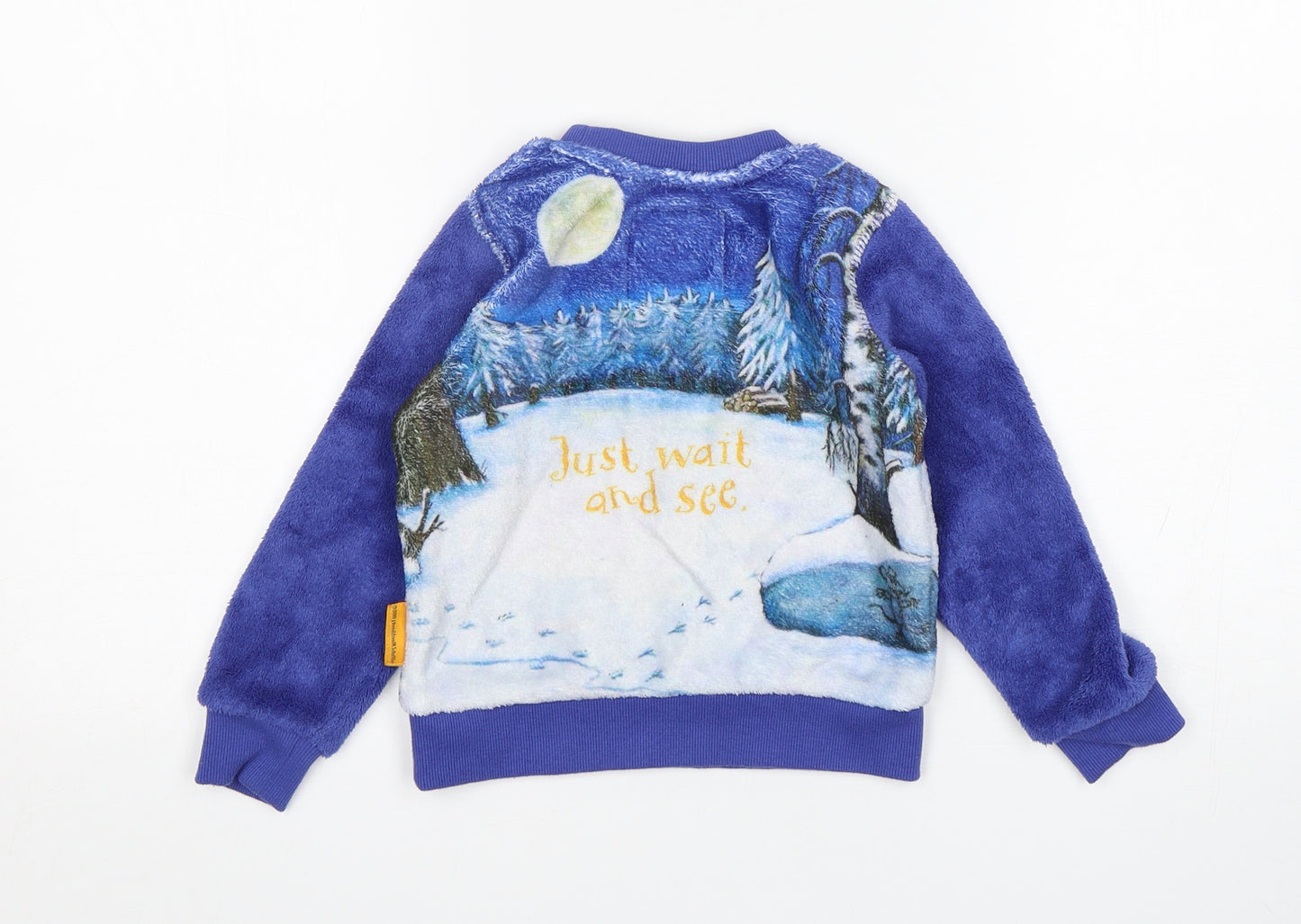 TU Boys Blue Round Neck  Polyester Pullover Jumper Size 2-3 Years   - the gruffalo