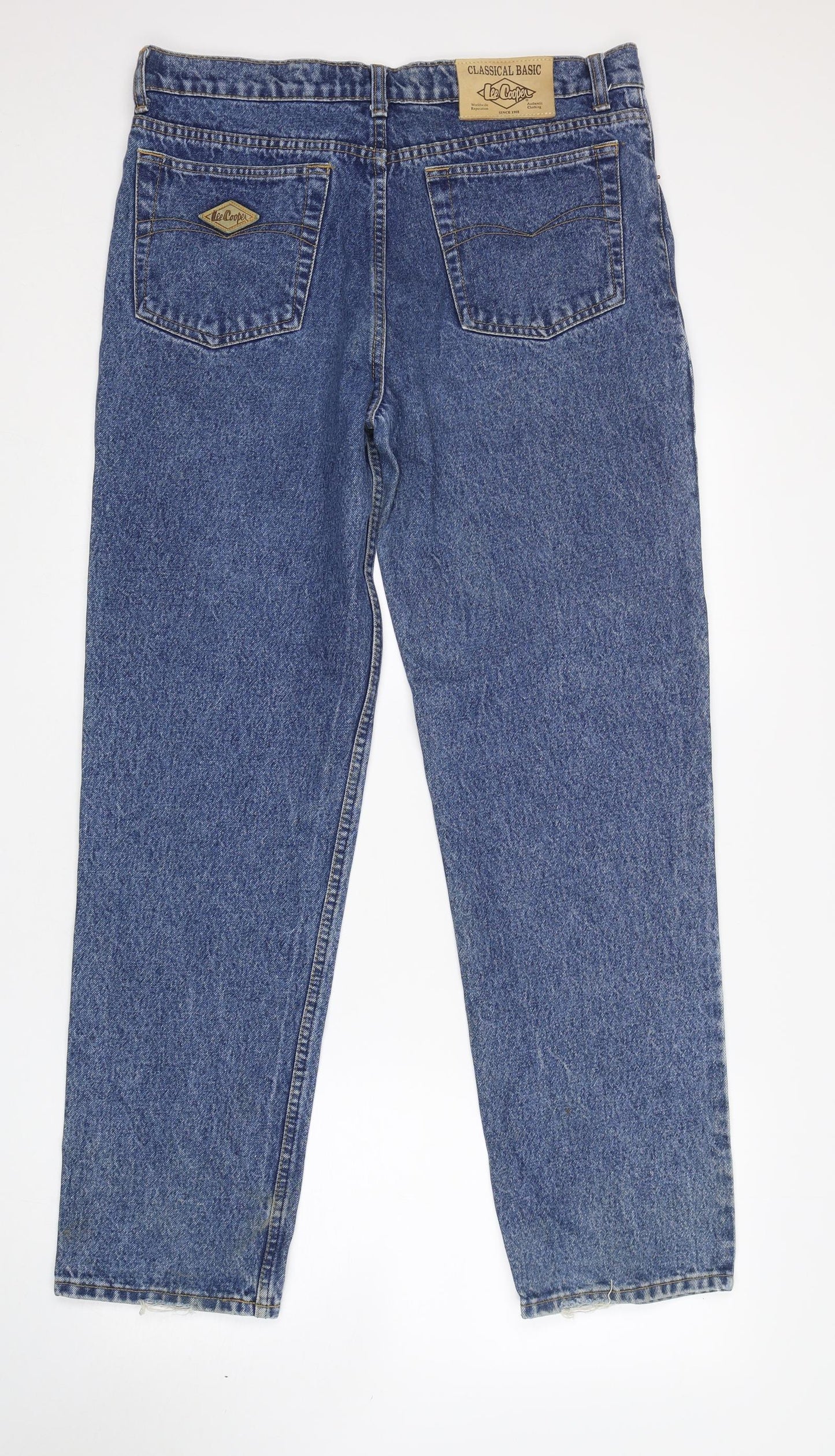 Lee Cooper Mens Blue  Cotton Straight Jeans Size 38 L32 in Regular