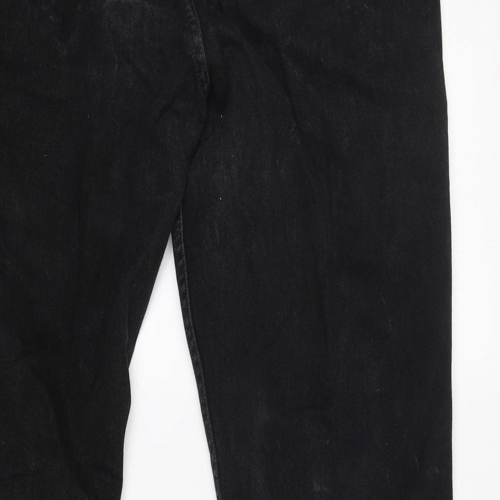 Preworn Womens Black  Cotton Bootcut Jeans Size 16 L35 in Regular