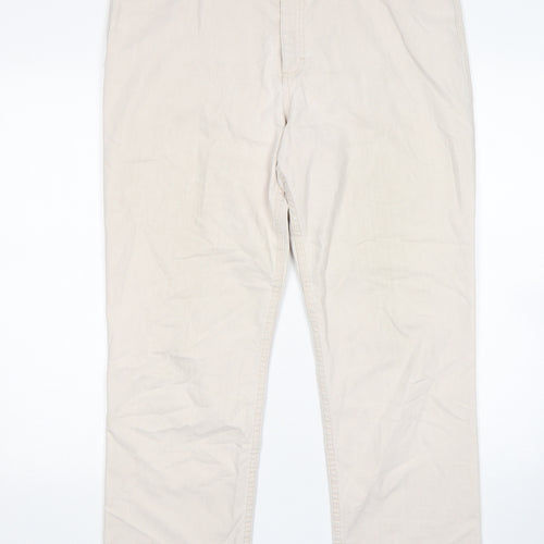 M7s Womens Beige  Cotton Straight Jeans Size 16 L29 in Regular
