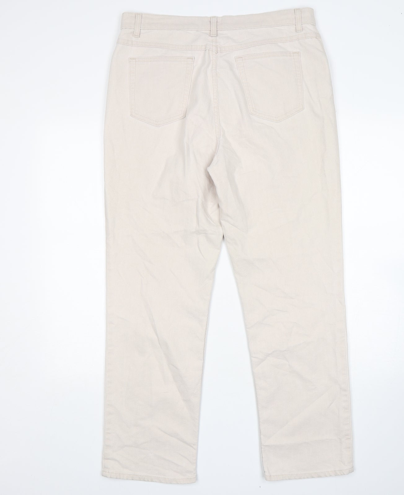 M7s Womens Beige  Cotton Straight Jeans Size 16 L29 in Regular