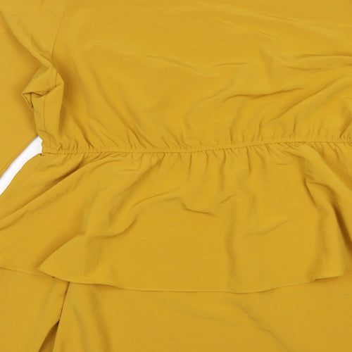 Alice & You Womens Yellow  Polyester Fit & Flare  Size 20  Round Neck