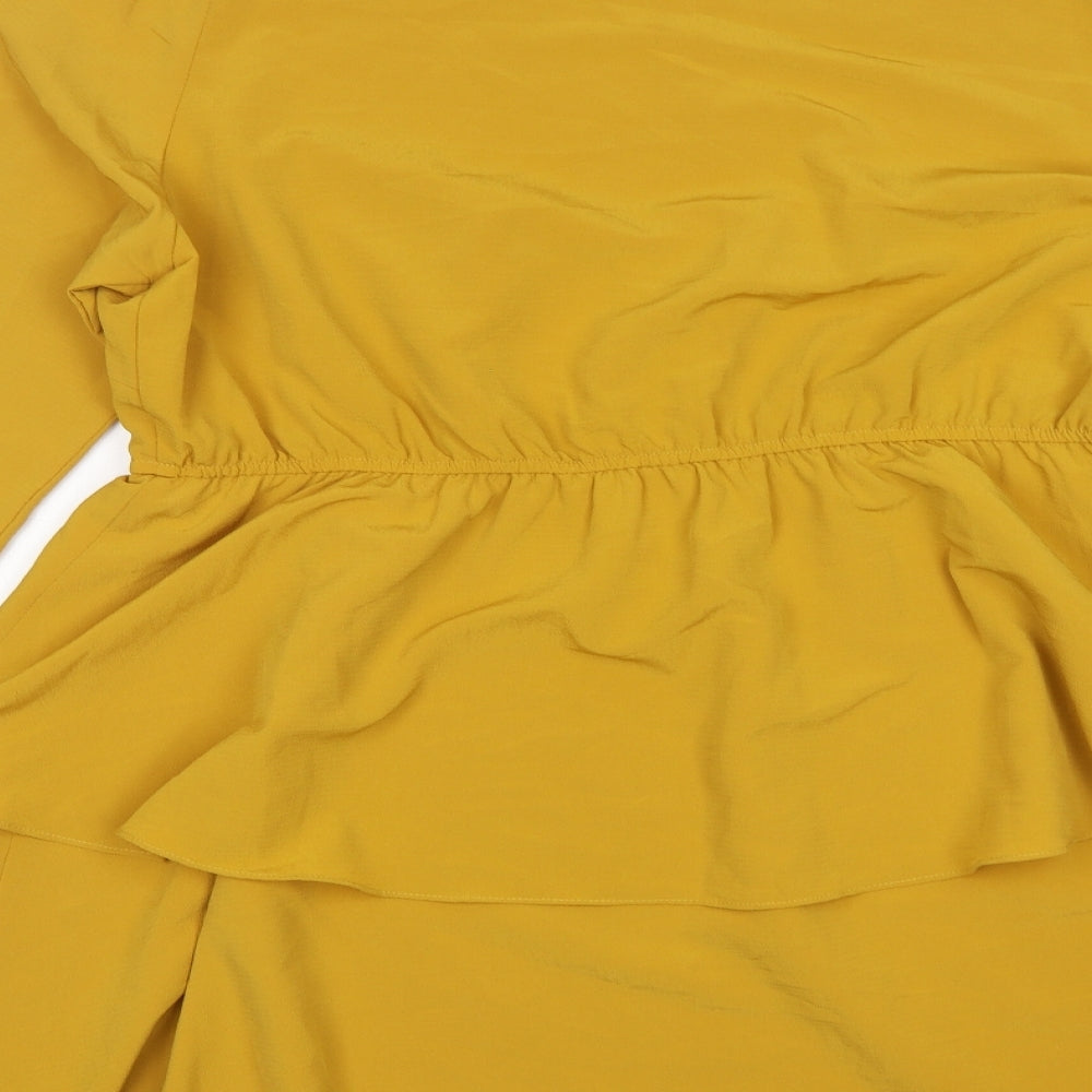 Alice & You Womens Yellow  Polyester Fit & Flare  Size 20  Round Neck