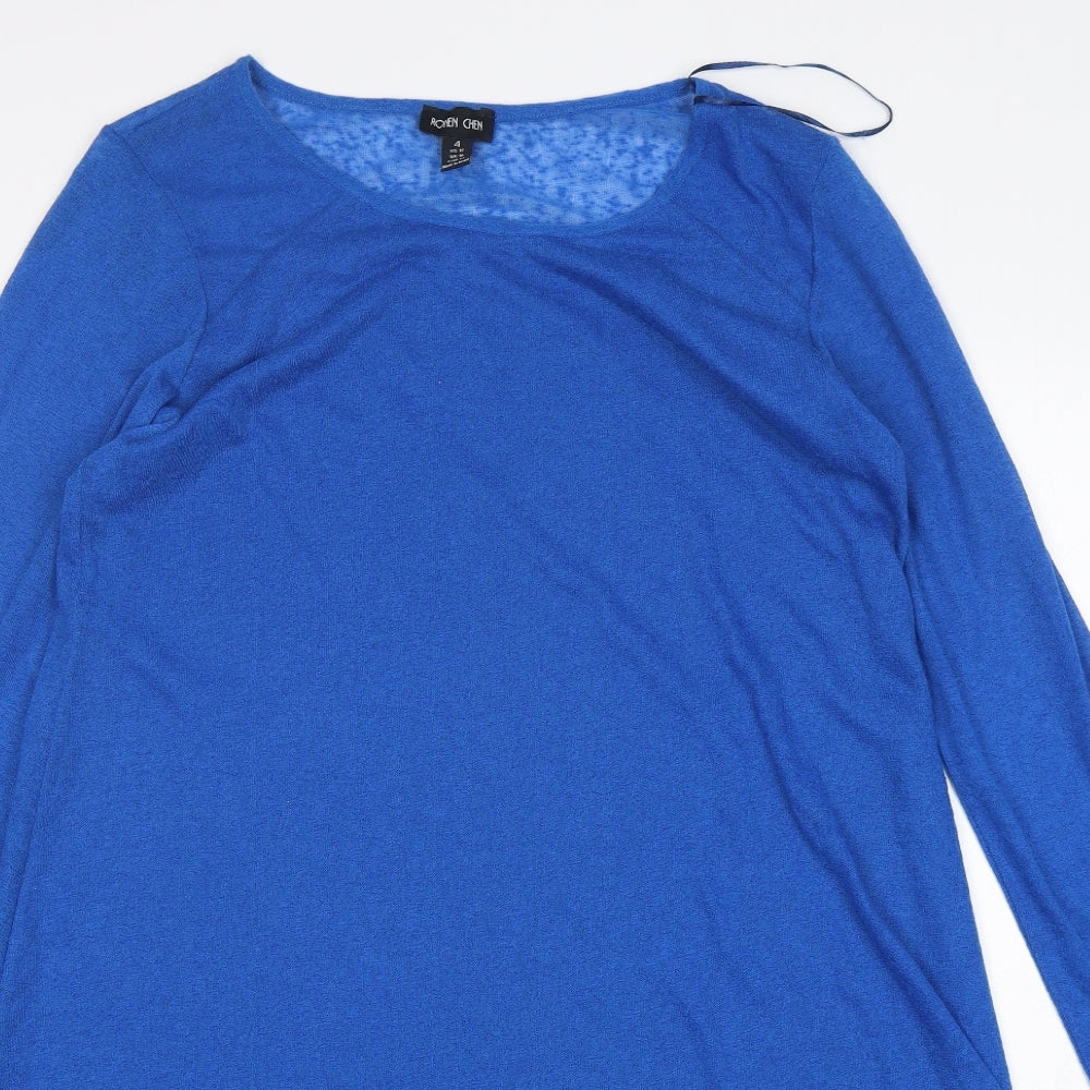 Ronen Chen Womens Blue  Polyester Jumper Dress  Size 16  Round Neck