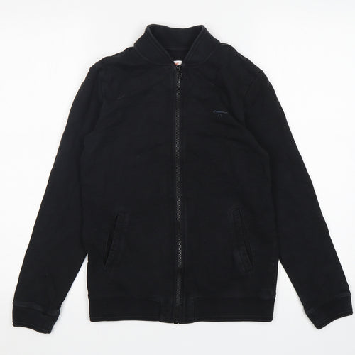 Bluezoo Boys Black  Cotton Full Zip Sweatshirt Size 11-12 Years