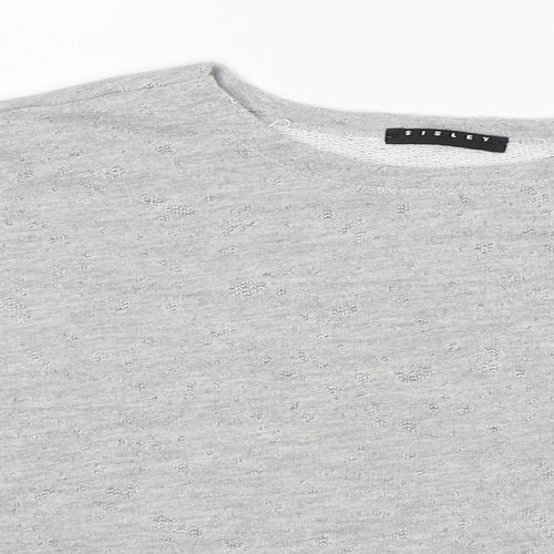 Sisley Girls Grey Round Neck  Cotton Pullover Jumper Size 6-7 Years