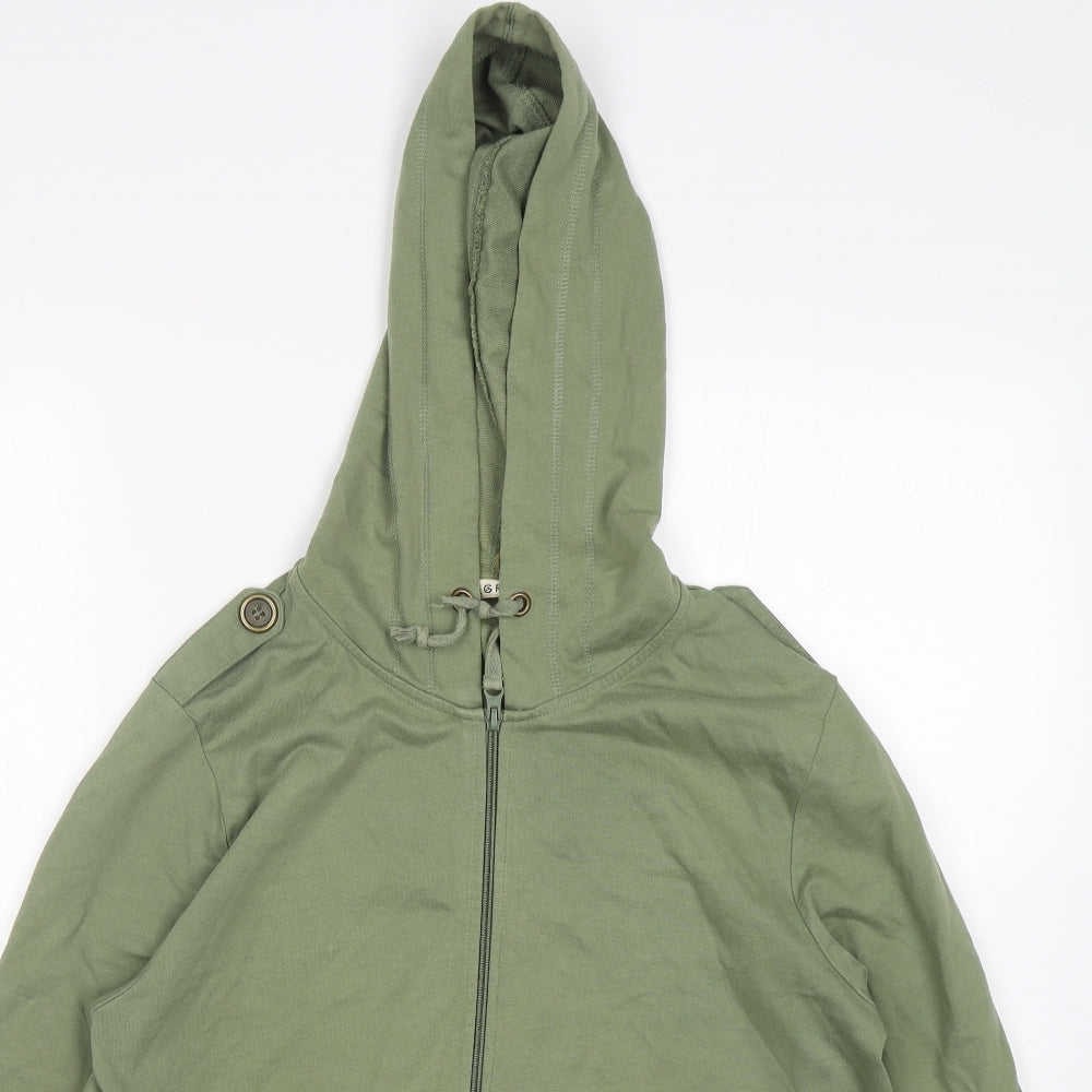 George Womens Green  Cotton Full Zip Hoodie Size 16