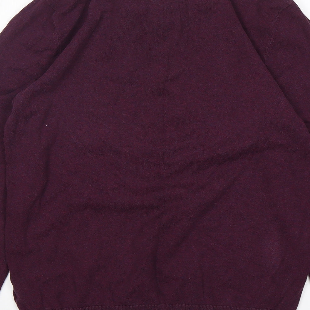 NEXT Mens Purple Collared  Cotton Pullover Jumper Size M