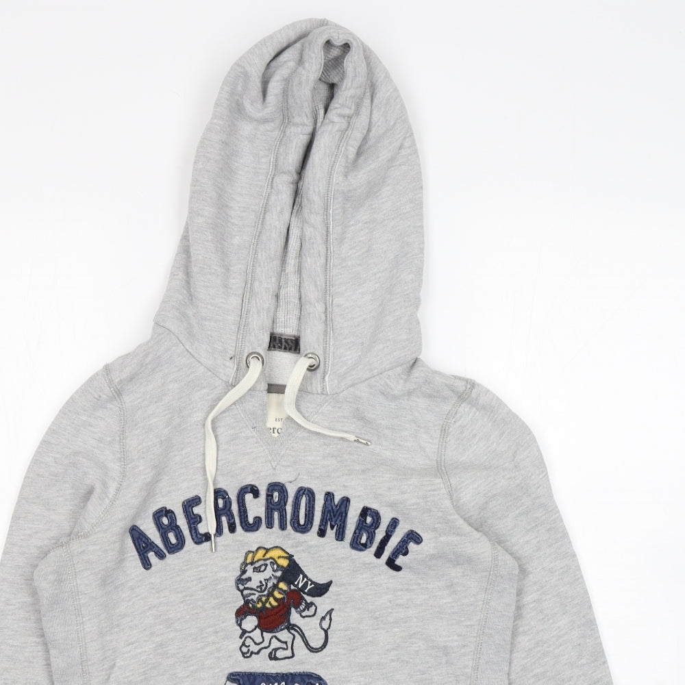 Abercrombie & Fitch Womens Grey  Cotton Pullover Hoodie Size M