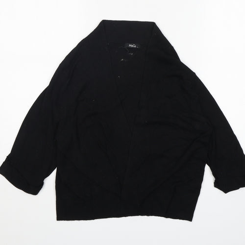 M&Co Womens Black V-Neck  Viscose Cardigan Jumper Size L