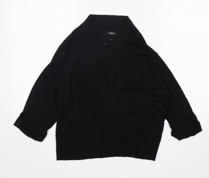 M&Co Womens Black V-Neck Viscose Cardigan Jumper Size L