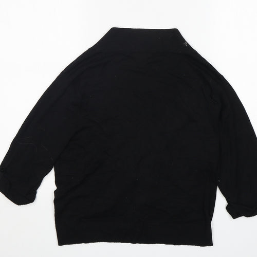 M&Co Womens Black V-Neck  Viscose Cardigan Jumper Size L
