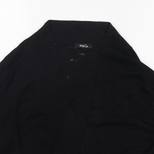 M&Co Womens Black V-Neck  Viscose Cardigan Jumper Size L
