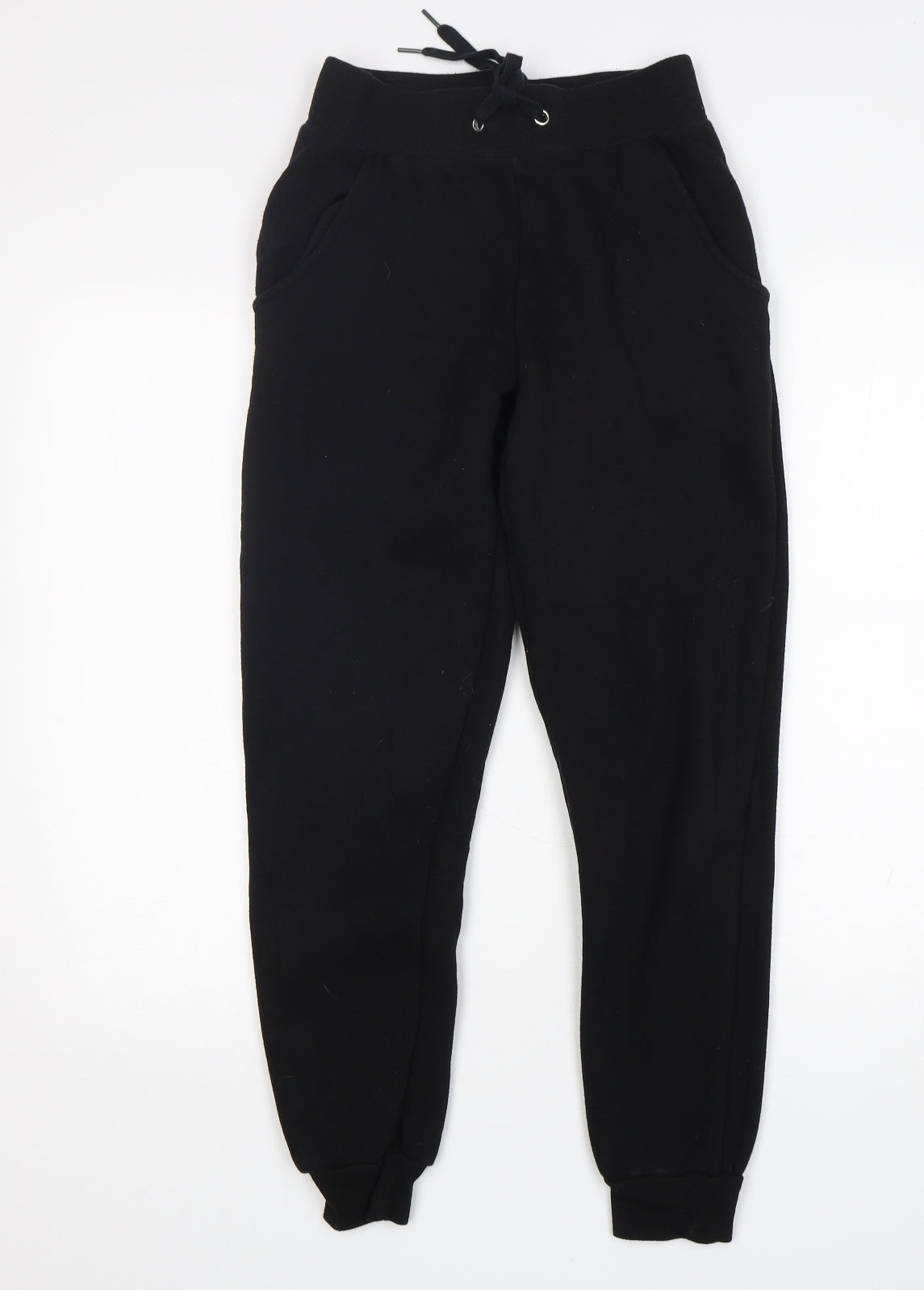 New Look Womens Black  Cotton Sweatpants Trousers Size 8 L28 in Regular
