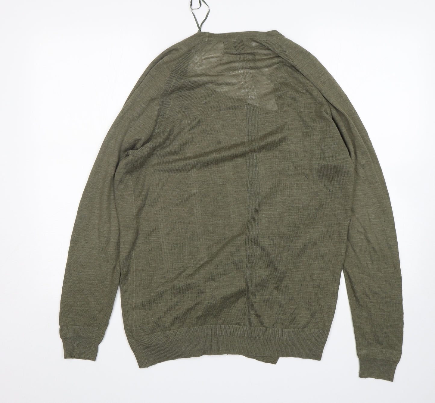 NEXT Womens Green V-Neck  Acrylic Cardigan Jumper Size 16