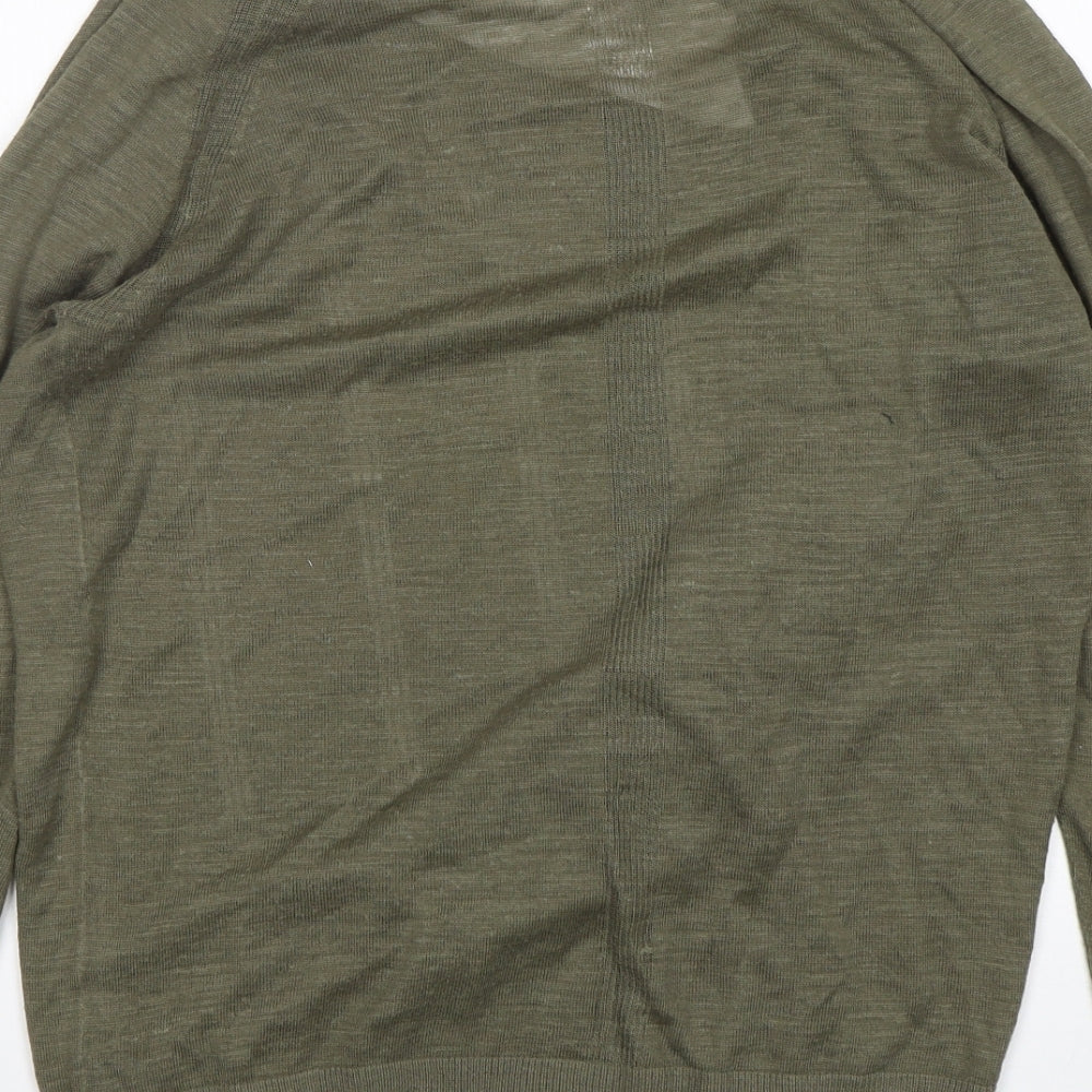 NEXT Womens Green V-Neck  Acrylic Cardigan Jumper Size 16