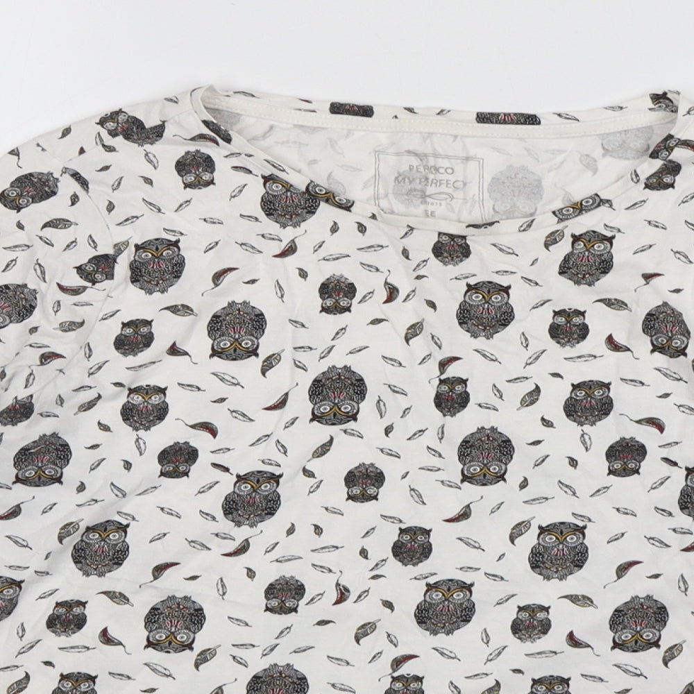Pep&Co Womens Multicoloured Animal Print Cotton Basic T-Shirt Size 16 Round Neck
