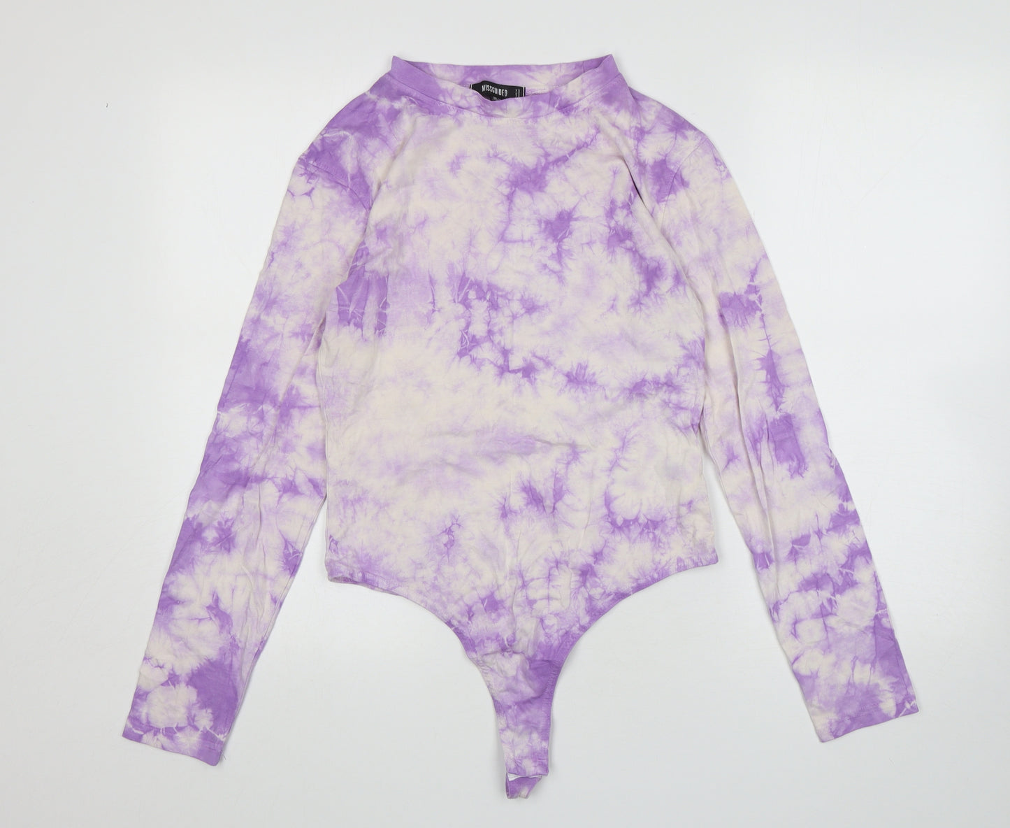 Missguided Womens Multicoloured Tie Dye Cotton Bodysuit One-Piece Size 12