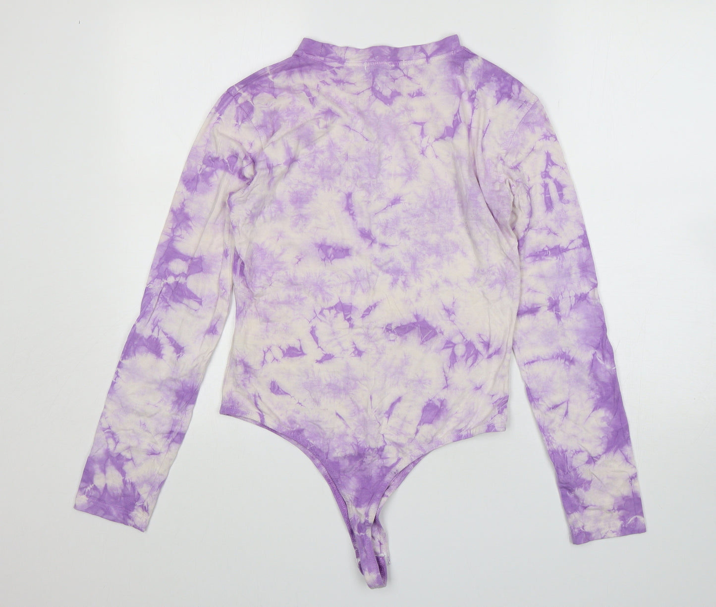 Missguided Womens Multicoloured Tie Dye Cotton Bodysuit One-Piece Size 12