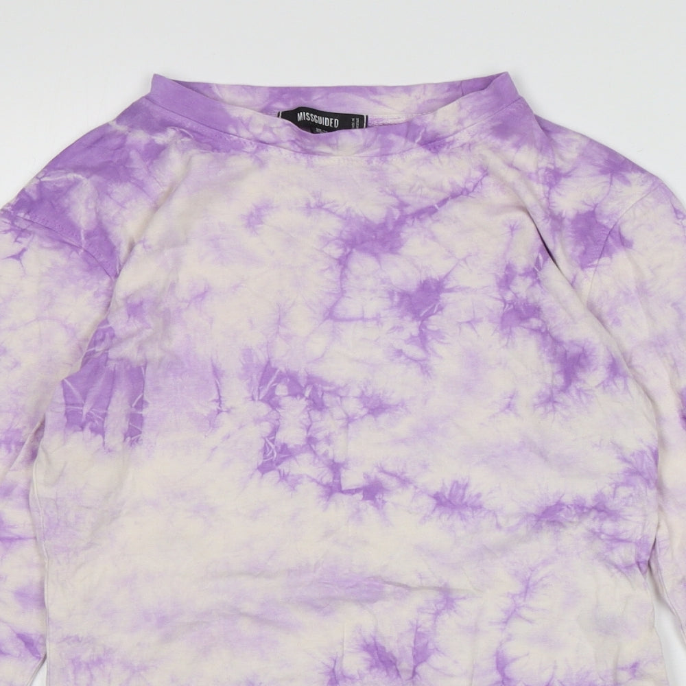 Missguided Womens Multicoloured Tie Dye Cotton Bodysuit One-Piece Size 12