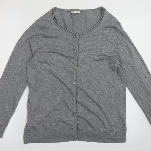sainsburys Womens Grey Scoop Neck  Viscose Cardigan Jumper Size 16
