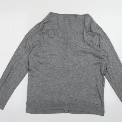 sainsburys Womens Grey Scoop Neck  Viscose Cardigan Jumper Size 16