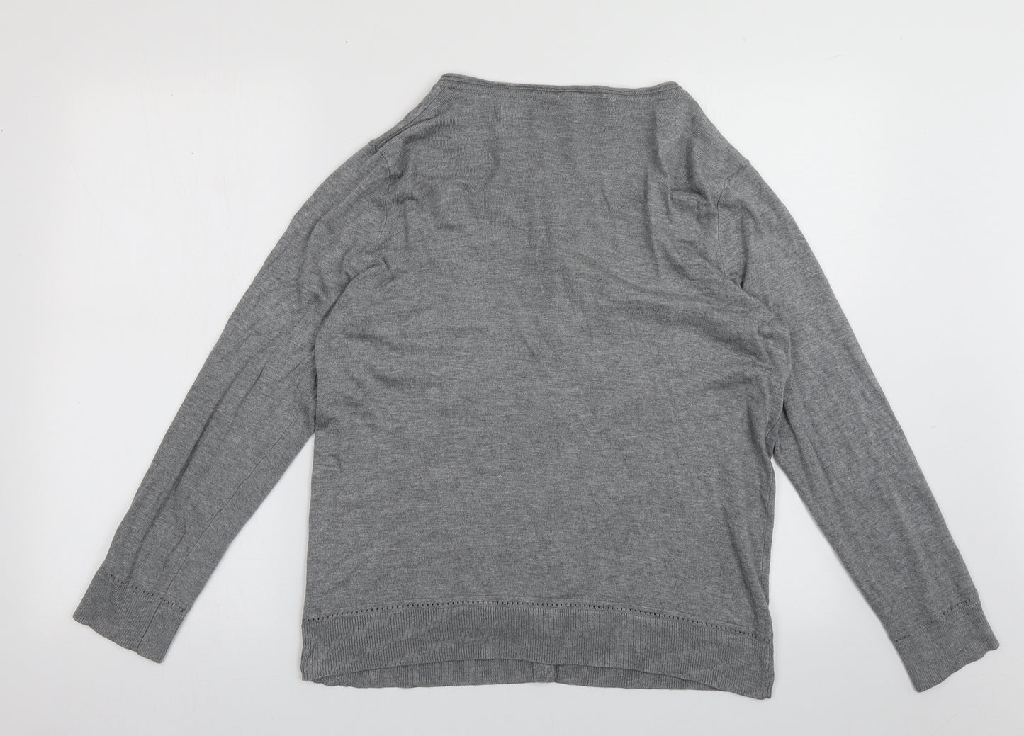 sainsburys Womens Grey Scoop Neck  Viscose Cardigan Jumper Size 16