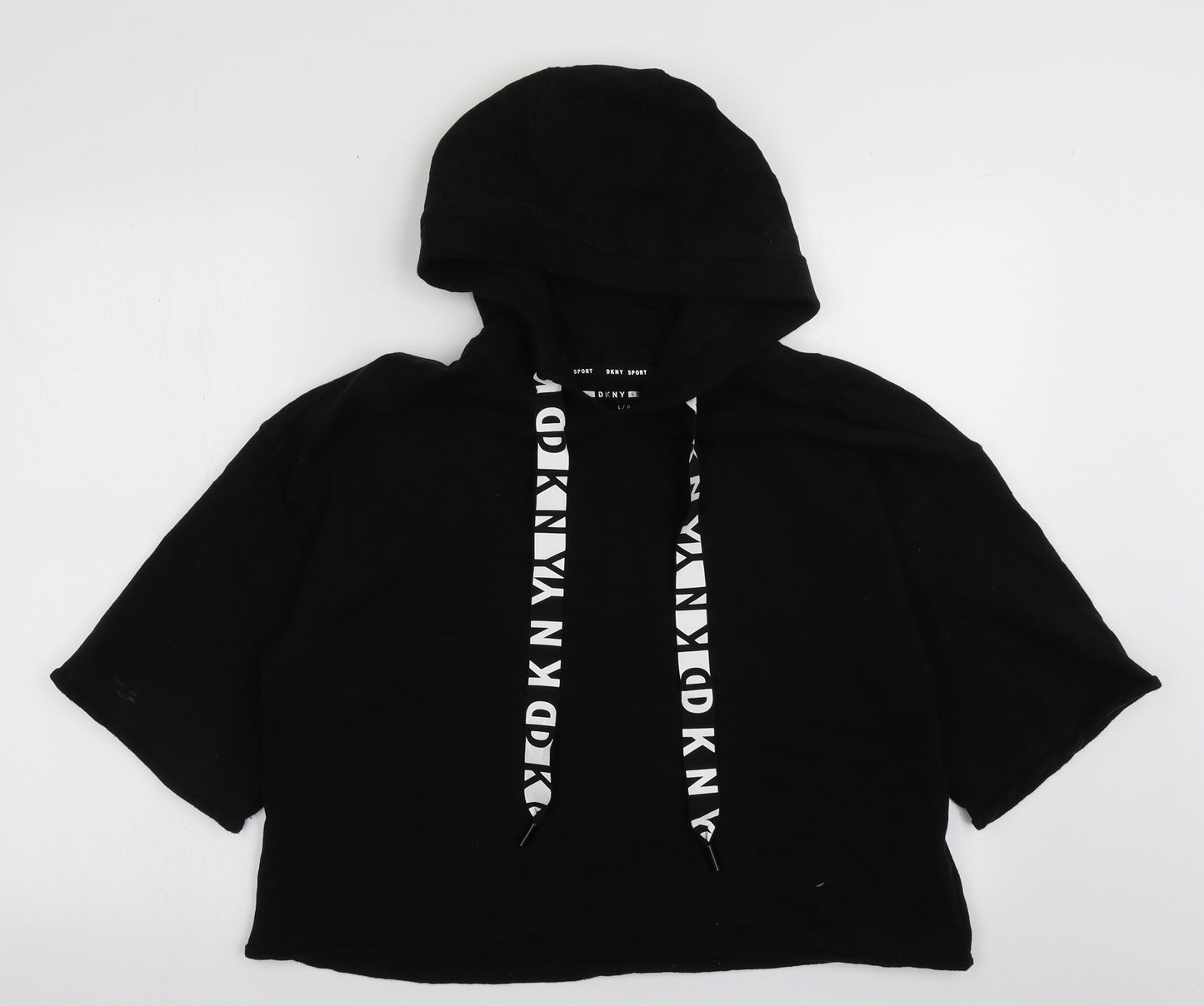 DKNY Womens Black  Cotton Pullover Sweatshirt Size L  Pullover - cropped oversized