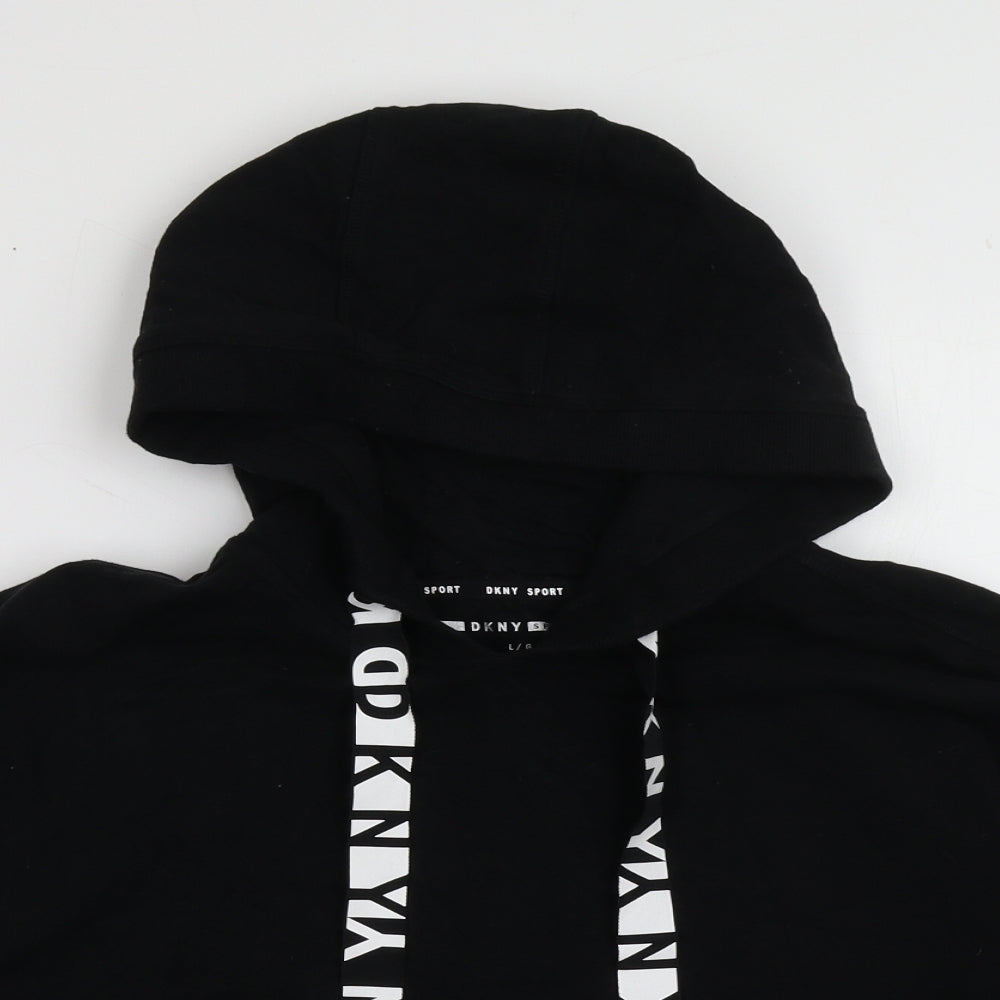 DKNY Womens Black  Cotton Pullover Sweatshirt Size L  Pullover - cropped oversized