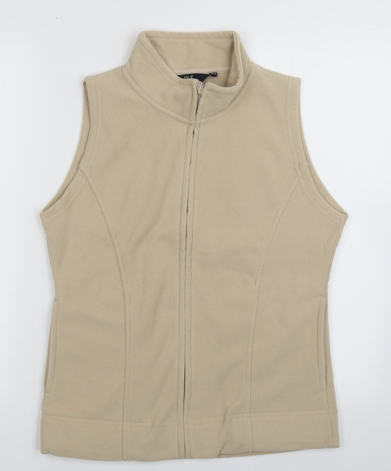 EWM Womens Beige   Gilet Jacket Size 12  Zip