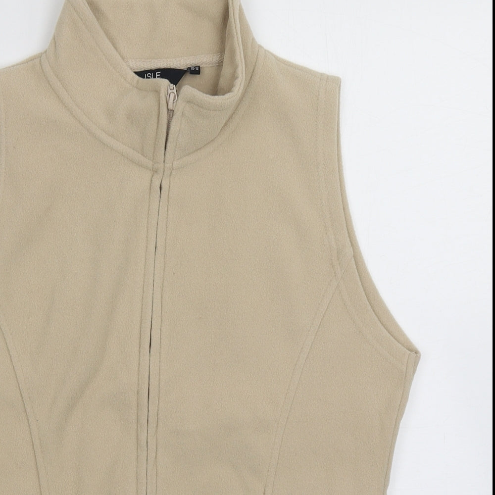 EWM Womens Beige   Gilet Jacket Size 12  Zip