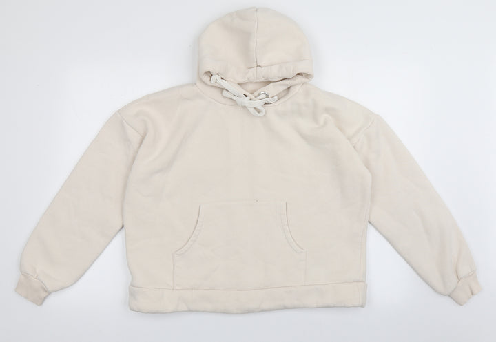 Chelsea peers Womens Beige Cotton Pullover Hoodie Size M Pullover