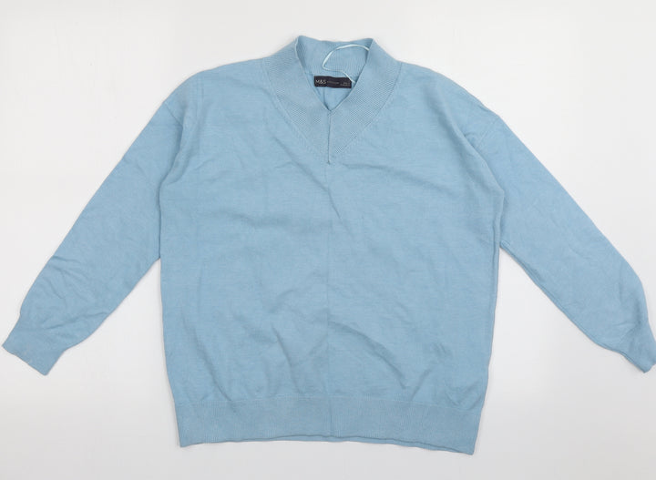 Marks and Spencer Womens Blue Viscose Pullover Sweatshirt Size S Pullover