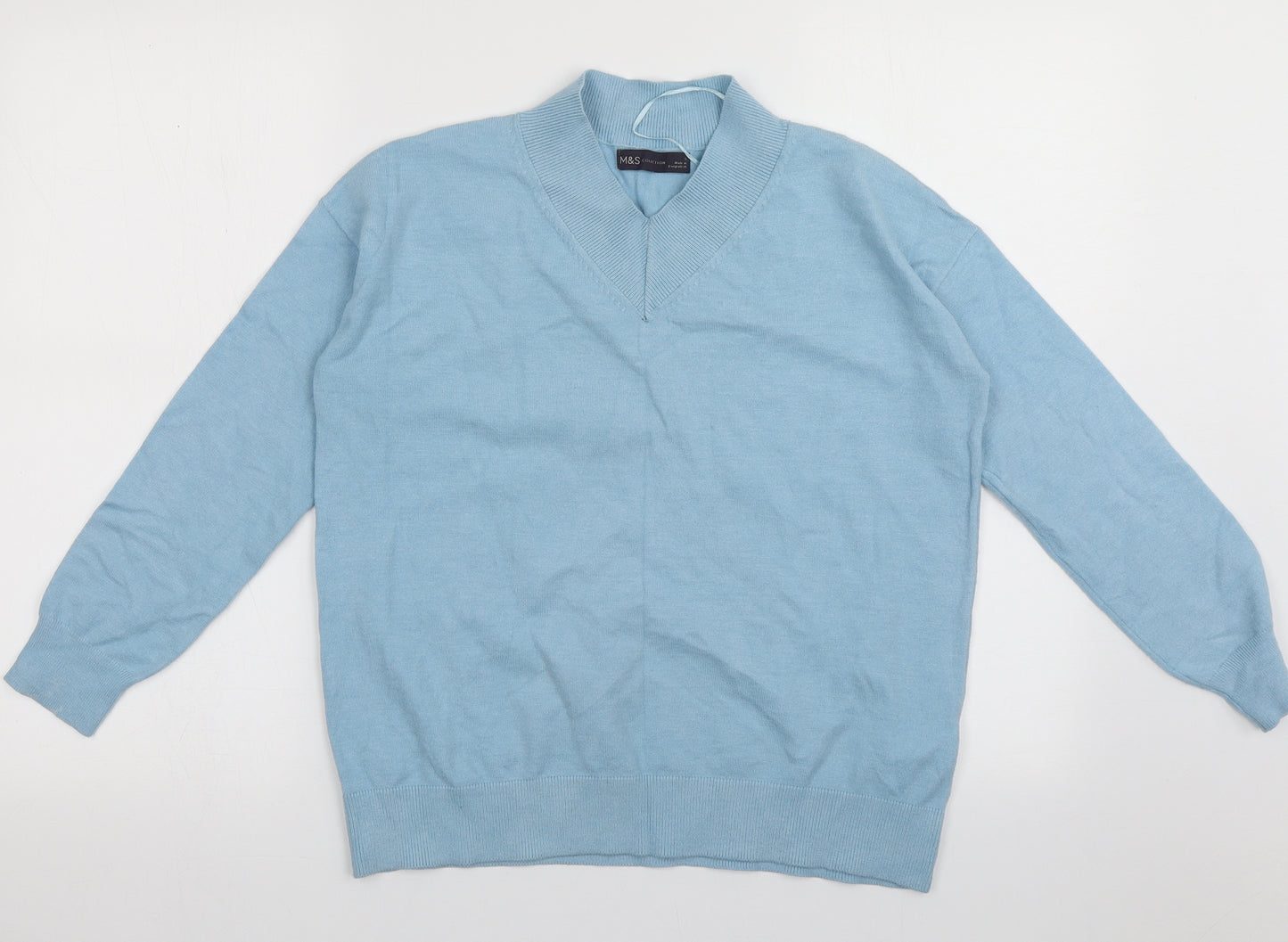 Marks and Spencer Womens Blue  Viscose Pullover Sweatshirt Size S  Pullover