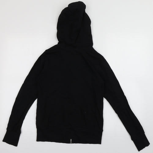 H&M Womens Black  Cotton Full Zip Hoodie Size 6  Zip