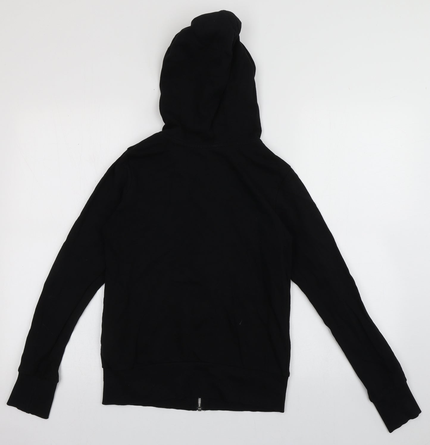 H&M Womens Black  Cotton Full Zip Hoodie Size 6  Zip