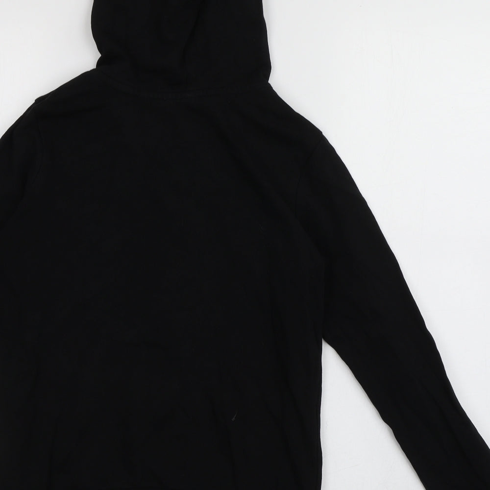 H&M Womens Black  Cotton Full Zip Hoodie Size 6  Zip