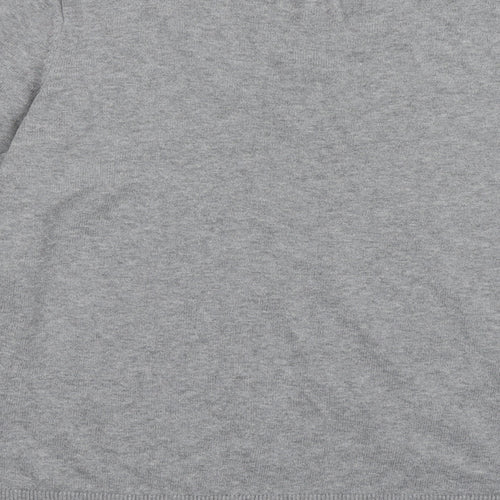Avenue Womens Grey Crew Neck  Cotton Pullover Jumper Size 16