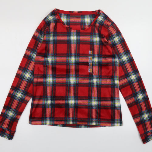 Marks and Spencer Womens Red Check Polyester  Pyjama Top Size 10