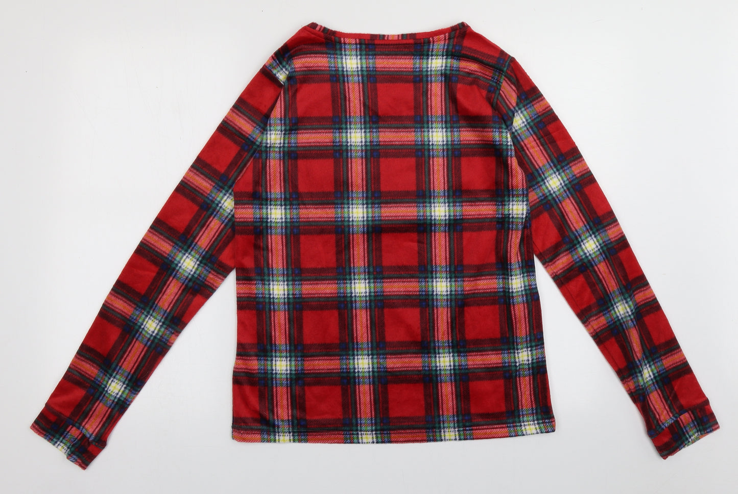 Marks and Spencer Womens Red Check Polyester  Pyjama Top Size 10