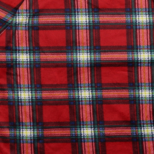 Marks and Spencer Womens Red Check Polyester  Pyjama Top Size 10