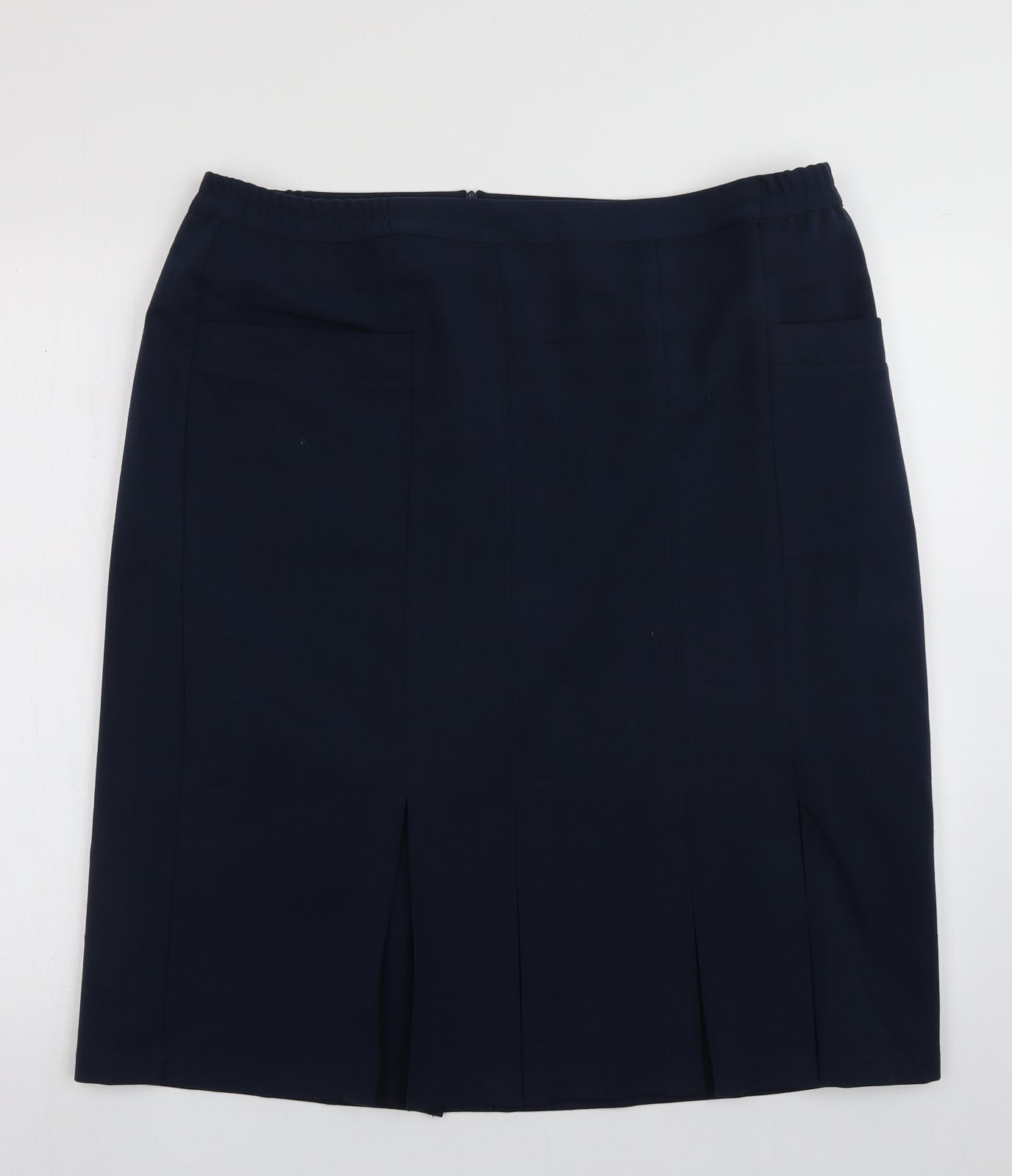 afibel Womens Blue  Polyester A-Line Skirt Size 18   Zip