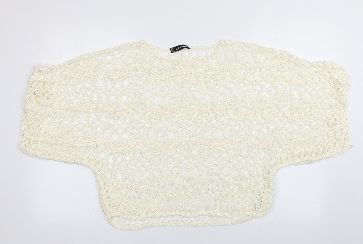 Kaleidoscope Womens White Geometric Acrylic Pullover Sweatshirt Size L  Pullover