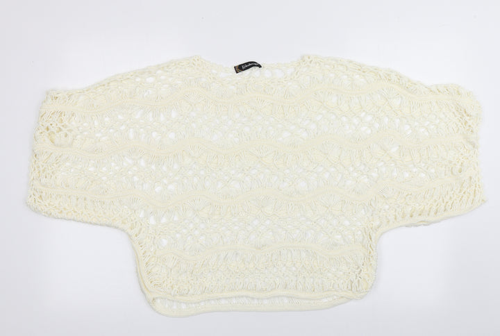 Kaleidoscope Womens White Geometric Acrylic Pullover Sweatshirt Size L  Pullover