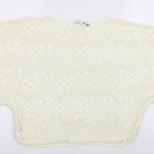 Kaleidoscope Womens White Geometric Acrylic Pullover Sweatshirt Size L  Pullover