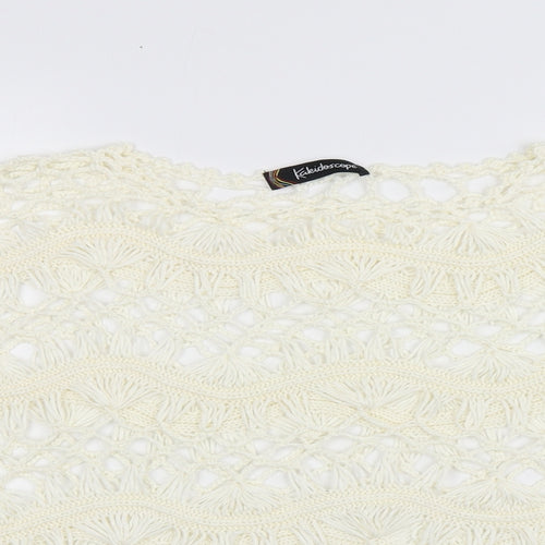 Kaleidoscope Womens White Geometric Acrylic Pullover Sweatshirt Size L  Pullover