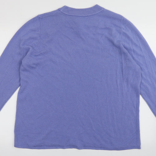 bonmarch Womens Purple Crew Neck  Acrylic Pullover Jumper Size 22