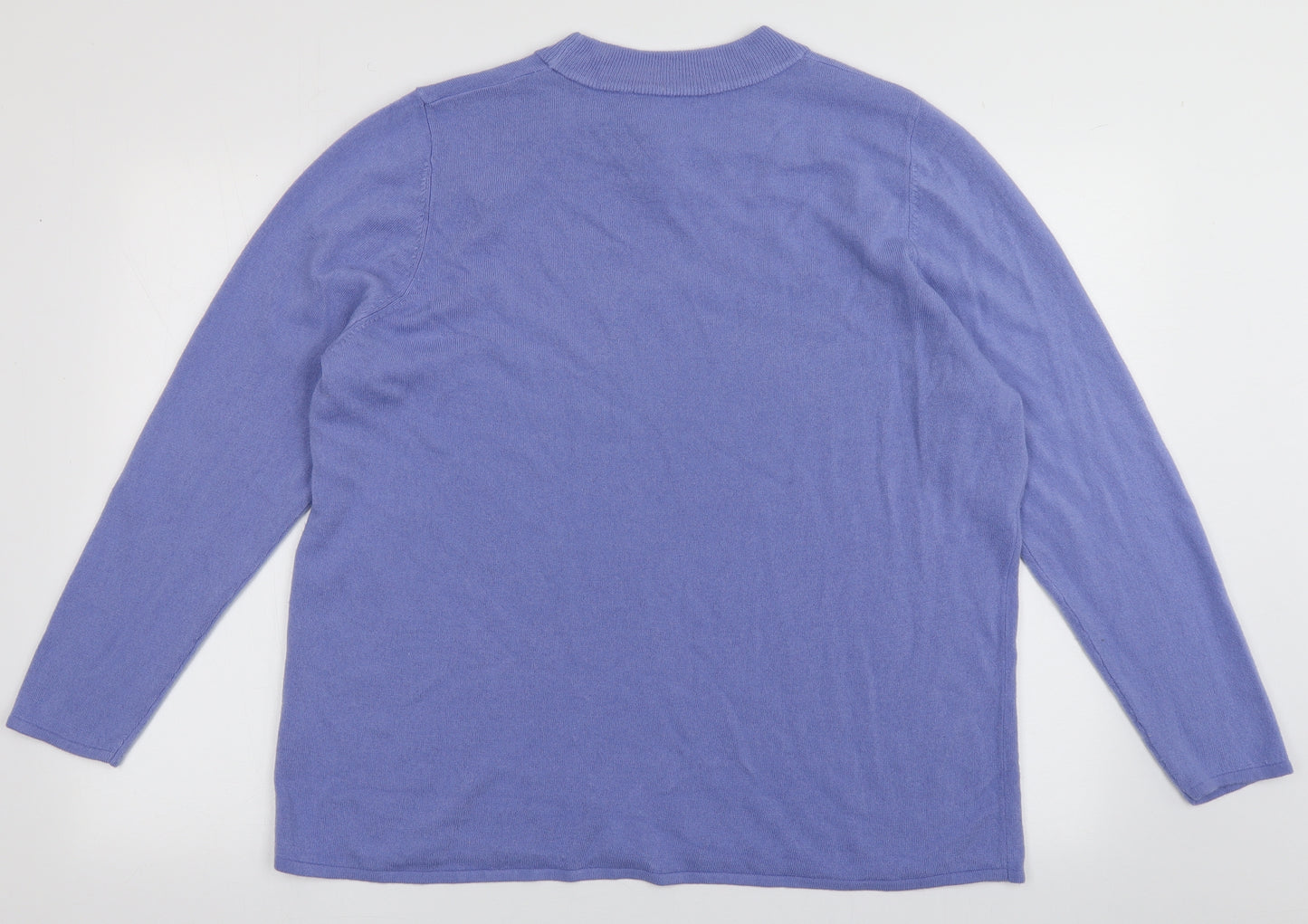 bonmarch Womens Purple Crew Neck  Acrylic Pullover Jumper Size 22