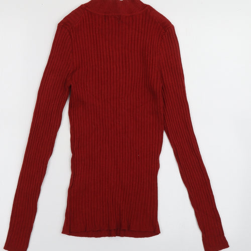 Primark Womens Red  Viscose Pullover Sweatshirt Size 8  Pullover